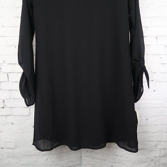 SPEECHLESS BLACK LONG SLEEVE ROUND NECK SHIFT DRESS SIZE SMALL NWT - Picture 9 of 12